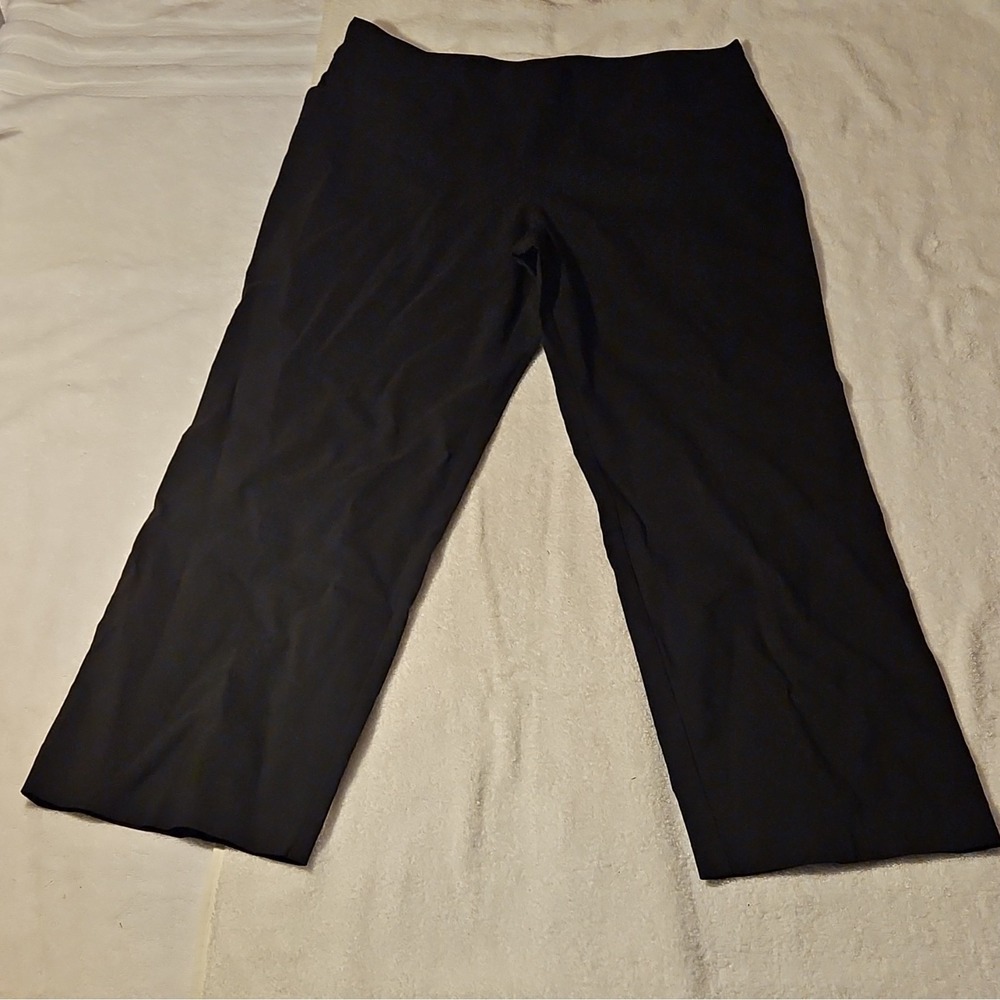 Time and Tru Black Straight Leg Knit Stretch Dress Pants Women Petite XL